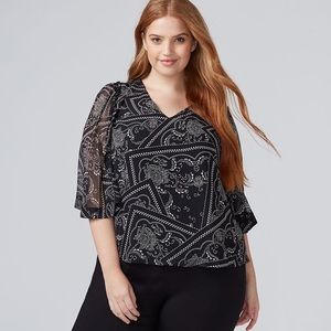 NWT Fun Chiffon Cape Sleeve Blouse!